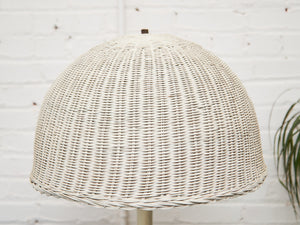 White Wicker Chic Cosmic Revival Floor Lamp