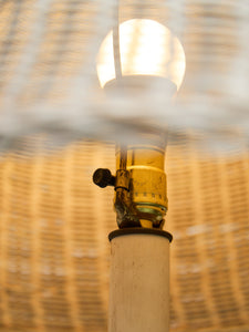 White Wicker Chic Cosmic Revival Floor Lamp