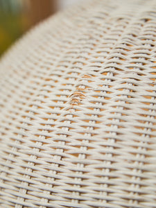 White Wicker Chic Cosmic Revival Floor Lamp