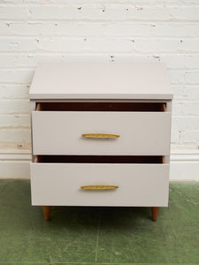 Single White and Cream Nightstand