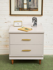 Single White and Cream Nightstand