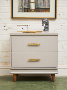 Single White and Cream Nightstand