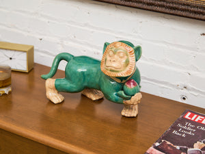 Rare Majolica Monkey Chinese Porcelain Figurine