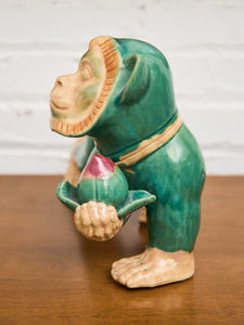 Rare Majolica Monkey Chinese Porcelain Figurine