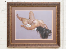Load image into Gallery viewer, Reclining Nude with Flowing Hair Signed Figurative Pastel
