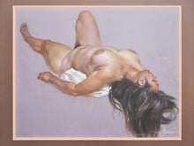 Load image into Gallery viewer, Reclining Nude with Flowing Hair Signed Figurative Pastel

