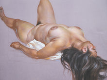 Load image into Gallery viewer, Reclining Nude with Flowing Hair Signed Figurative Pastel
