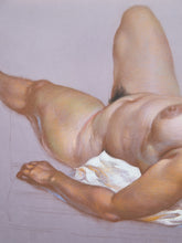 Load image into Gallery viewer, Reclining Nude with Flowing Hair Signed Figurative Pastel
