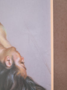Reclining Nude with Flowing Hair Signed Figurative Pastel