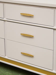 White and Gold 9 Drawer Dresser