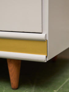 White and Gold 9 Drawer Dresser
