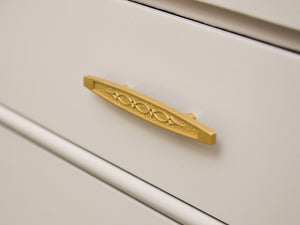 White and Gold 9 Drawer Dresser