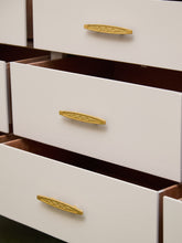Load image into Gallery viewer, White and Gold 9 Drawer Dresser
