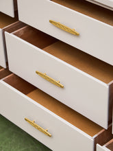 Load image into Gallery viewer, White and Gold 9 Drawer Dresser
