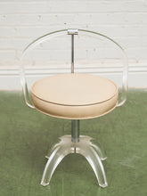 Load image into Gallery viewer, Lucite and Chrome Vanity Stool Chair
