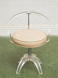 Lucite and Chrome Vanity Stool Chair