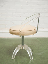 Load image into Gallery viewer, Lucite and Chrome Vanity Stool Chair
