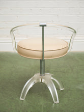 Load image into Gallery viewer, Lucite and Chrome Vanity Stool Chair
