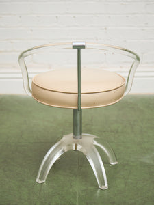 Lucite and Chrome Vanity Stool Chair