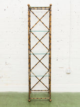 Load image into Gallery viewer, Faux Bamboo Gilt Metal Vintage Etagere
