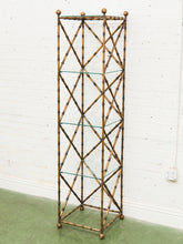 Load image into Gallery viewer, Faux Bamboo Gilt Metal Vintage Etagere
