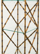 Load image into Gallery viewer, Faux Bamboo Gilt Metal Vintage Etagere
