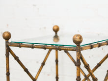 Load image into Gallery viewer, Faux Bamboo Gilt Metal Vintage Etagere
