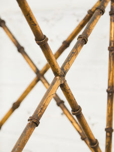 Faux Bamboo Gilt Metal Vintage Etagere
