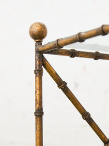 Faux Bamboo Gilt Metal Vintage Etagere