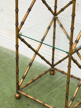 Load image into Gallery viewer, Faux Bamboo Gilt Metal Vintage Etagere
