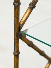 Load image into Gallery viewer, Faux Bamboo Gilt Metal Vintage Etagere

