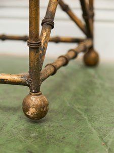 Faux Bamboo Gilt Metal Vintage Etagere