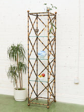 Load image into Gallery viewer, Faux Bamboo Gilt Metal Vintage Etagere

