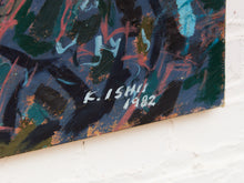 Load image into Gallery viewer, Modernist Vintage Mixed Media Painting signed K. Ishii
