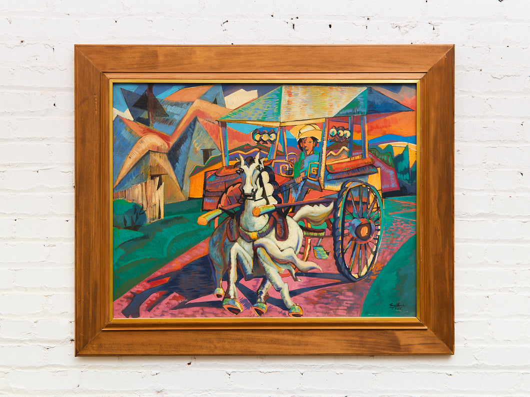 1985 Original Abstract Painting by Tracy Mark
