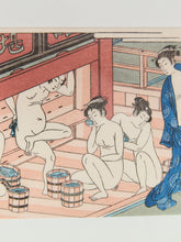 Load image into Gallery viewer, Ukiyo-e Female Bathers Woodblock Prints of Japanese Artist, Torri Kiyonag Signed

