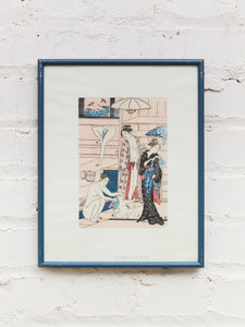 Ukiyo-e Female Bathers Woodblock Prints of Japanese Artist, Torri Kiyonag Signed
