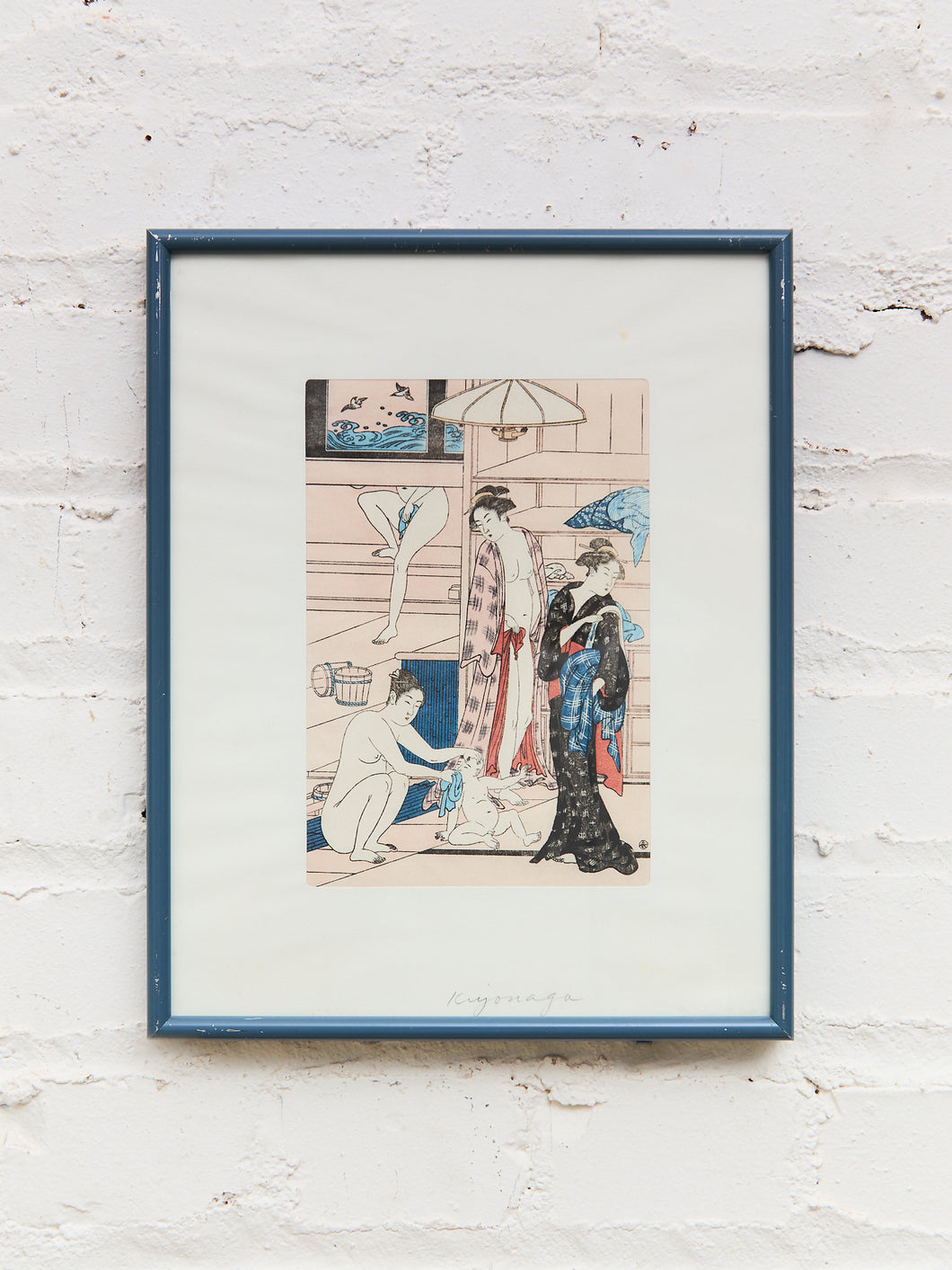 Ukiyo-e Female Bathers Woodblock Prints of Japanese Artist, Torri Kiyonag Signed