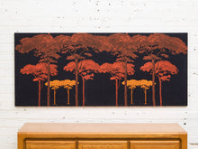 Load image into Gallery viewer, Mid-Century Modern Large Sunset Forest Tapestry Wall Art
