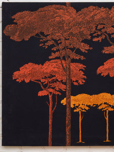 Mid-Century Modern Large Sunset Forest Tapestry Wall Art