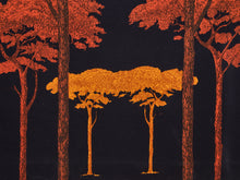 Load image into Gallery viewer, Mid-Century Modern Large Sunset Forest Tapestry Wall Art
