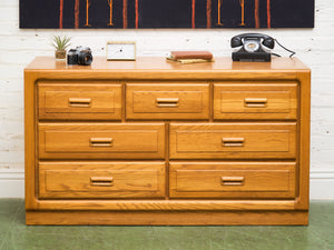 Boho Oak 7 Drawer Dresser