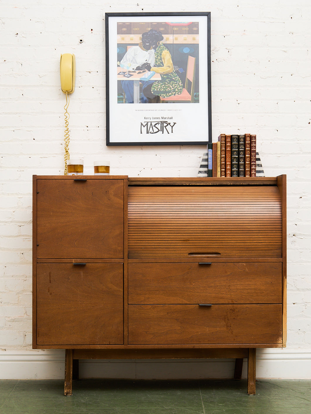 Mid-Century Modern Roll Top Desk by Hooker