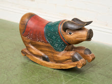 Load image into Gallery viewer, Asian Vintage Super Rare Hand-Carved Wooden Rocking Pig
