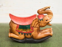 Load image into Gallery viewer, Asian Vintage Super Rare Hand-Carved Wooden Rocking Elephant
