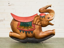 Load image into Gallery viewer, Asian Vintage Super Rare Hand-Carved Wooden Rocking Elephant
