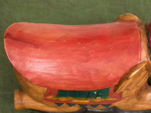 Asian Vintage Super Rare Hand-Carved Wooden Rocking Elephant