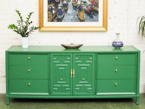 Kelly Green Mid-Century Credenza