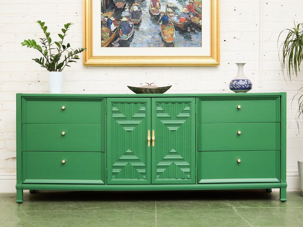 Kelly Green Mid-Century Credenza
