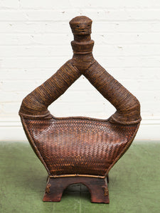 Vintage Basket Sculpture with Head